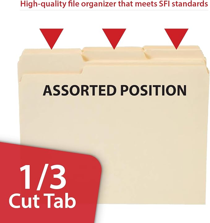 Staples File Folders, Letter Size, 1/3‑Cut Tabs, Durable Paper Stock - Image 5