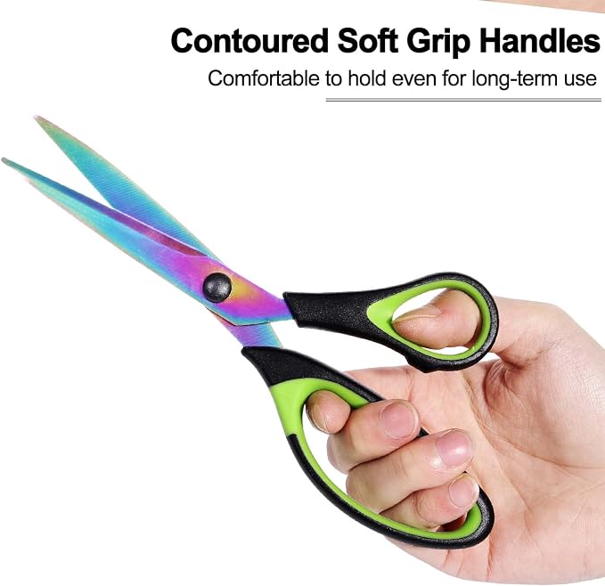 8.5" All-Purpose Scissors, Comfort-Grip Sturdy Scissors - Image 5