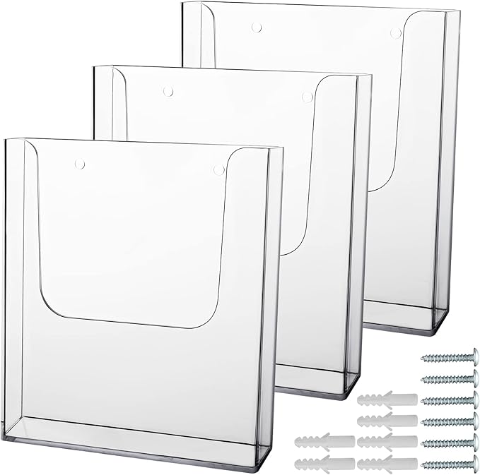 zavekia Acrylic Brochure Holder, 3 Packs 8 x 11.5 Inches Brochure Holder Wall by zavekia