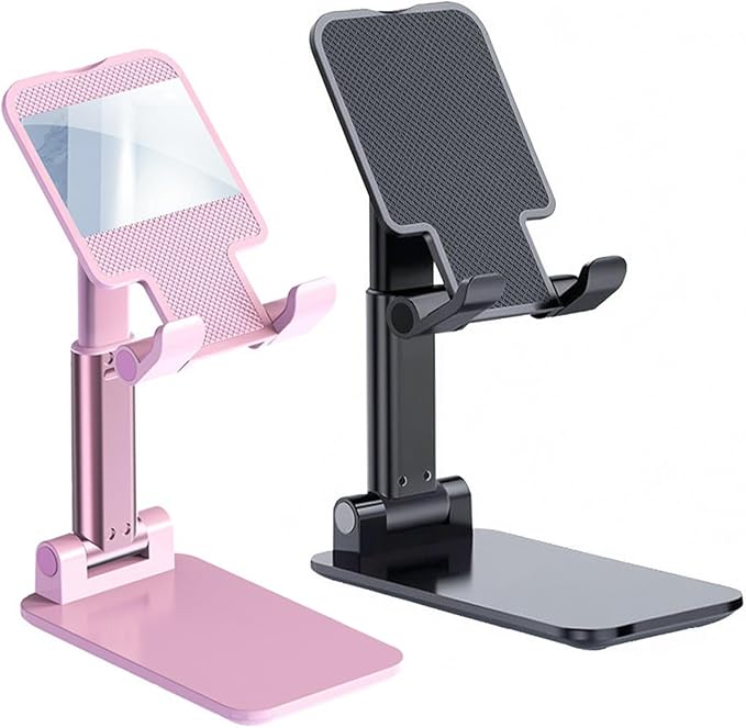 Meetuo 2 Pcs Cell Phone Stand for Desk, Adjustable & Foldable Phone Holder | by Meetuo