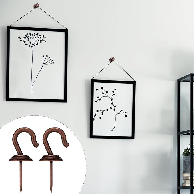 Hotop 30 Pieces Push Pin Wall Hooks Metal Thumb Tack Hangers Iron Alloy Nail - Image 6