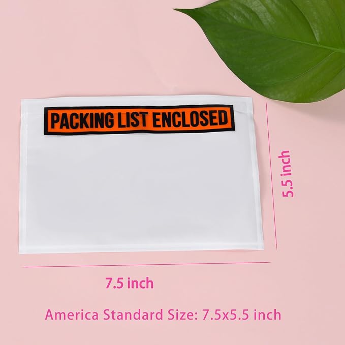 100 PCS 7.5"x 5.5" Clear Self-Adhesive Packing List Envelopes - Image 5