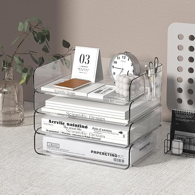 FANXIYQ 4-Tier Horizontal Acrylic Paper Tray Organizer - Image 4