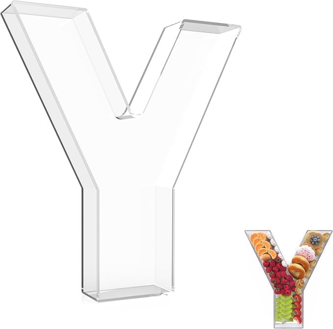 13.8" Extra Large Acrylic Letter Charcuterie Board Box, Reusable Fillable by RUFHVTY