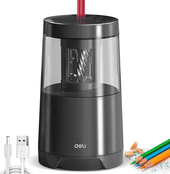 Deli Electric Pencil Sharpener, Automatic Pencil Sharpeners by delioffice