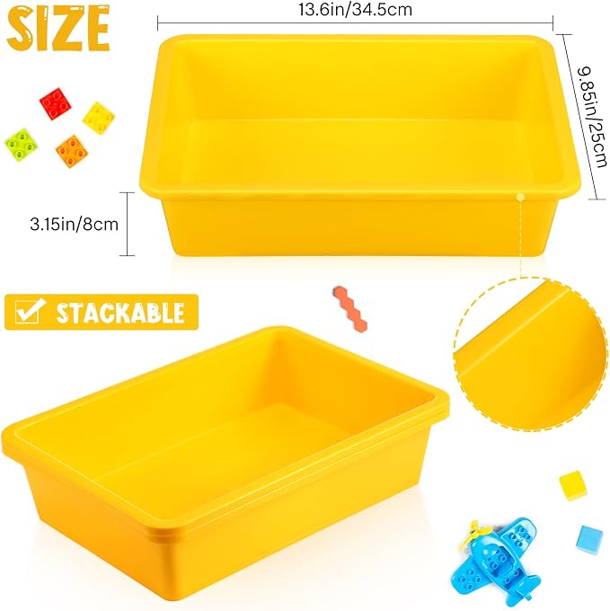 Hoteam 10 Pcs Flat Storage Organizer Tray Bin Paper Tray - Image 3