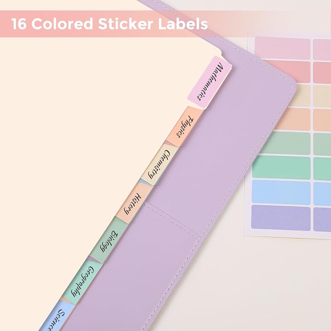 SKYDUE Durable Plastic 8-Tab Dividers, Big Tab Dividers - Image 7