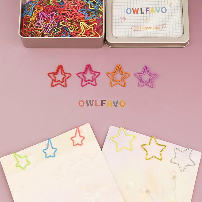 OWLFAVO 100pcs Star Shape Paper Clips - Image 4