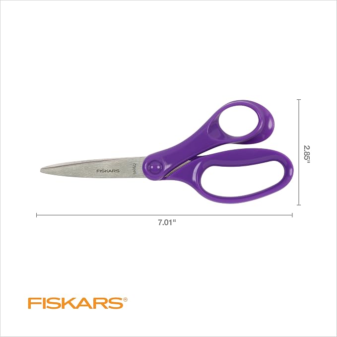 Fiskars 7" Student Scissors for Kids Ages 12-14, Scissors for School or Crafting - Image 6