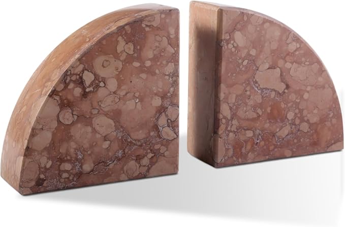 Karibiber Marble Bookend for Shelves, Non-Skid Bookends for Heavy Books by Karibiber