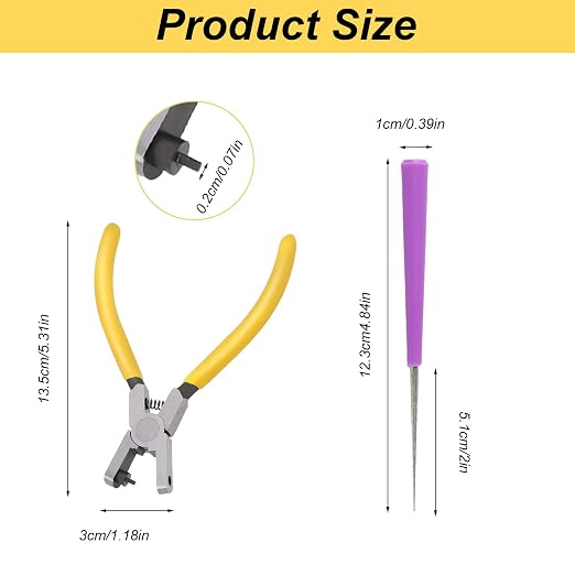 2PCS Band Leather Punching Pliers 2.0mm Belt Punch Tool - Image 2