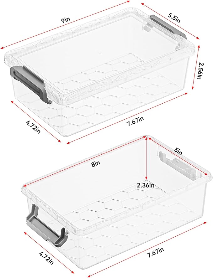 BiuLeon 4 Pack Extra Large Pencil Box, Plastic Pencil Case Organizer, Stackable - Image 2