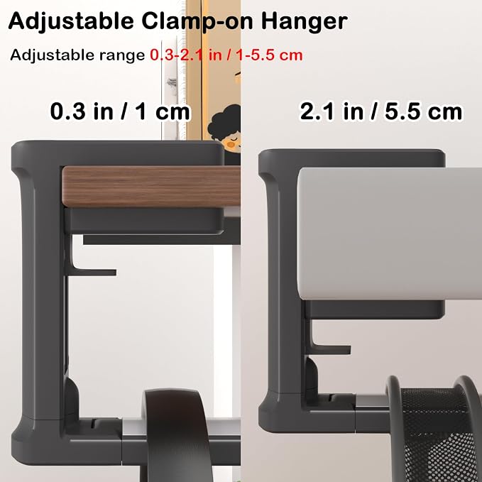 Headphone Hook - Adjustable Clamp-on Headphone Holder, Under Desk Gaming - Image 6