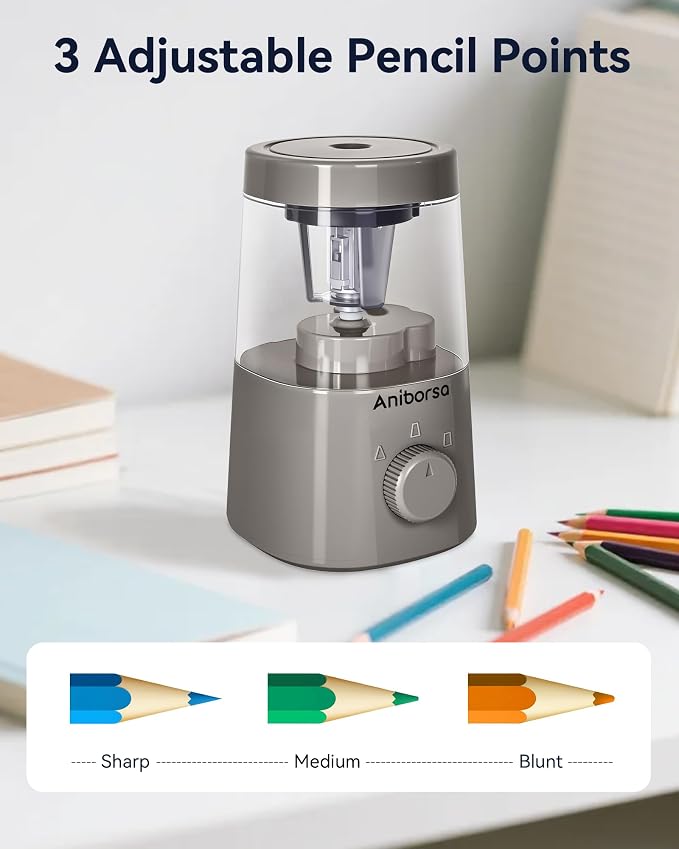 Electric Pencil Sharpener, Helical Blade Automatic Pencil Sharpener, - Image 7