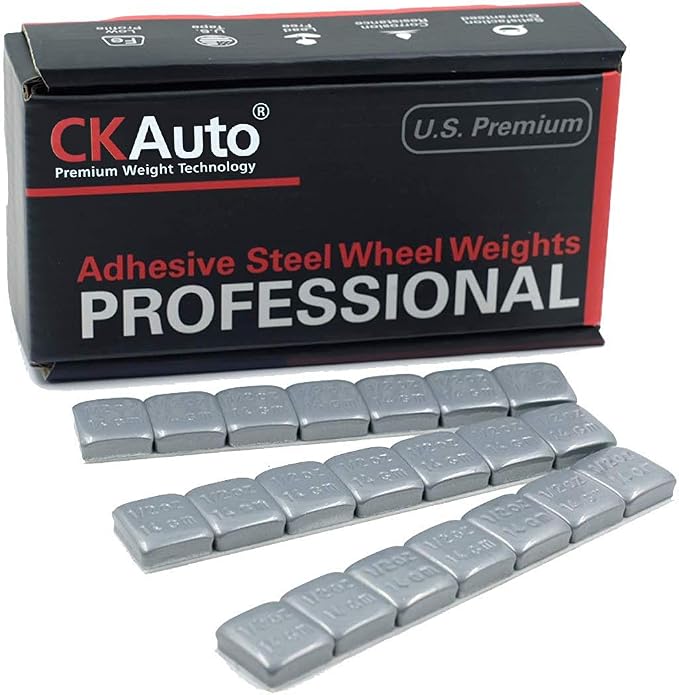 CKAuto 1/2oz, Adhesive Stick On Wheel Weights, 63 oz/ 4 lb/Box, OE Quality by CKAuto