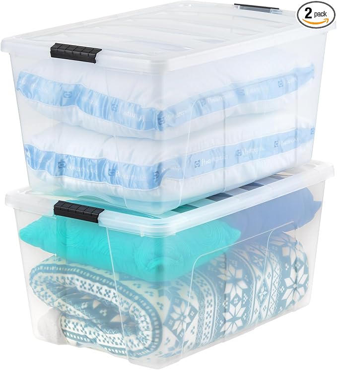 IRIS USA 94 Qt Stackable Plastic Storage Bins by IRISUSA