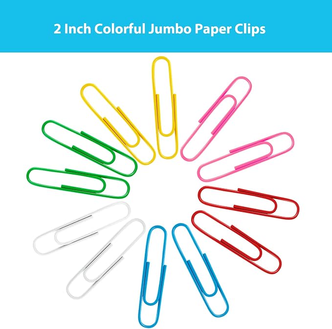 Paper Clips, Large Colored Paper Clips - Image 2