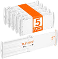 Lifewit 5" High 5 Pack Drawer Dividers, 11.5"-18.5" Adjustable Deep Drawer by Lifewit