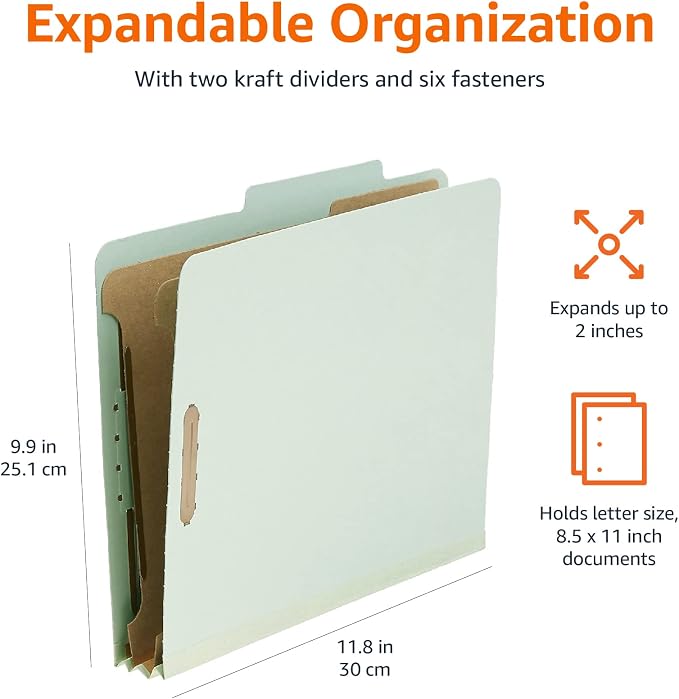 Amazon Basics Sturdy Pressboard Classification File Folders - Image 8