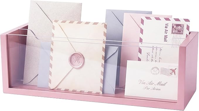 Mail Organizer with Clear Acrylic Dividers by Unknown