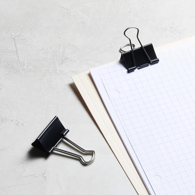 Amazon Basics Sturdy Binder Clips, Office Supplies, Medium 1.25 in, Document - Image 11