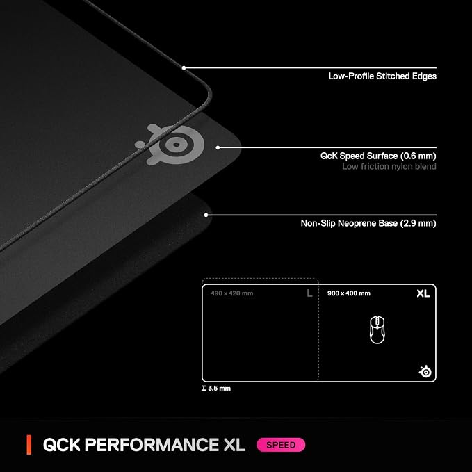 SteelSeries QcK XL Performance Speed Gaming Mousepad — Extra Density - Image 7
