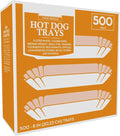 500 Paper Hot Dog Trays | White Hot Dog Wrappers | 8 Inch Hotdog Tray Holders by Supellectilem