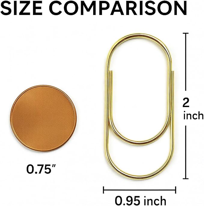 50 Pcs Jumbo Gold Paper Clips 2 inch – Planner Paper Clips, Gifts - Image 3