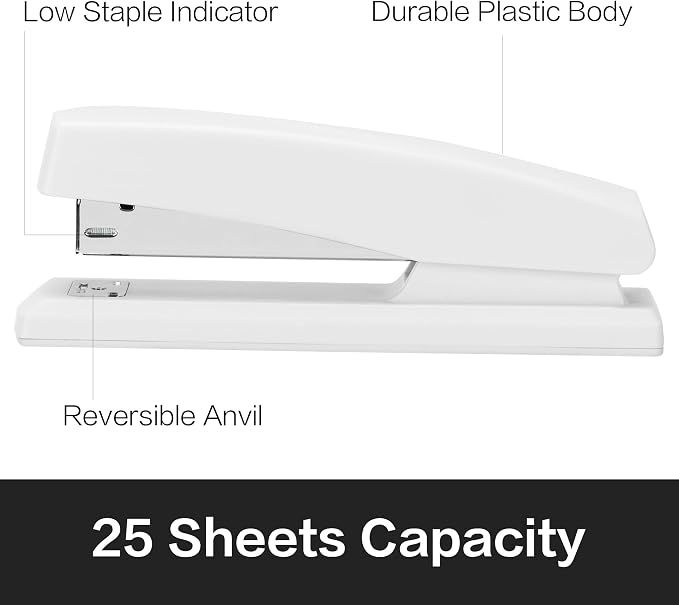 Deli Stapler, Desktop Stapler, 2 Pack, Office Staplers, 25 Sheet Capacity - Image 2