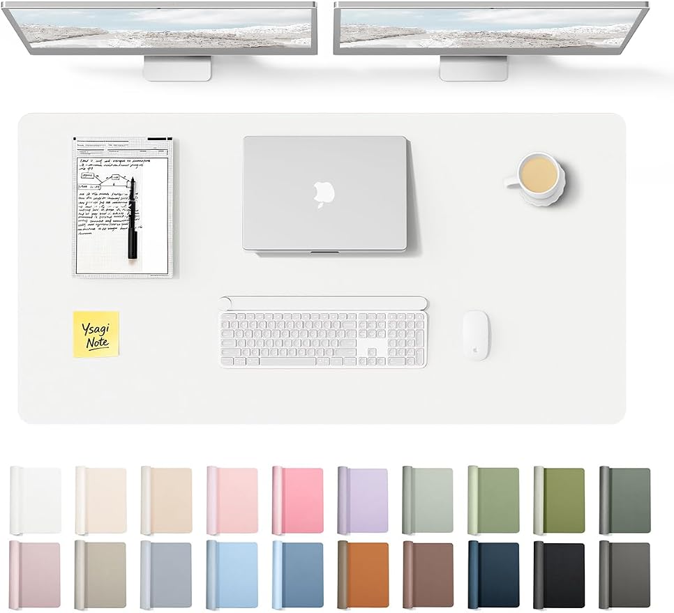 YSAGi Leather Desk Protector, Office Mat, Large Mouse Mat, Non-Slip PU Leather by YSAGi