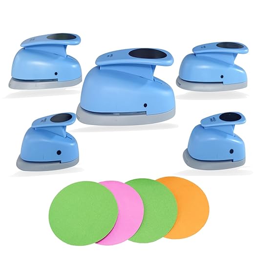 Circle Punch, 5 Sizes Creative Circle Hole Punch Cutters by HHBLUE-JING