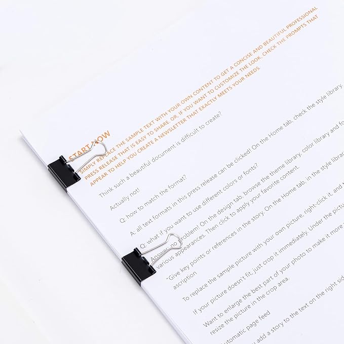 Amazon Basics Sturdy Binder Clips, Office Supplies, Medium 1.25 in, Document - Image 10