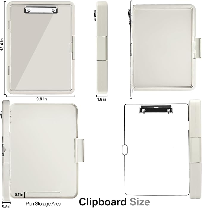Clipboard with Storage, Heavy Duty Cleaview Clip Boards 8.5x11 with Dual Storage - Image 2