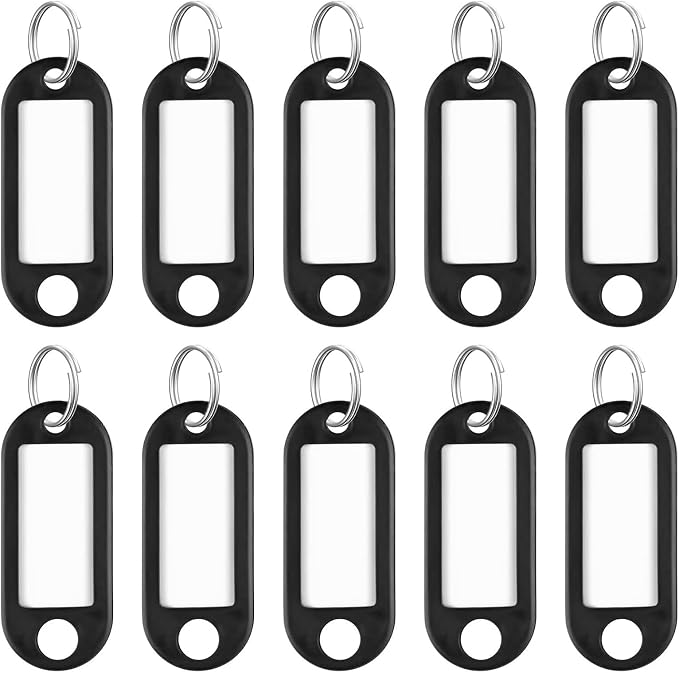 Uniclife 10 Pieces Key Tags 2 Inch Soft Plastic Key Chain Tags by UnicLife