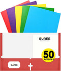 SUNEE Folders with Pockets 3 Hole Punched, 2 Pocket Folders Fit Letter Size by SUNEE