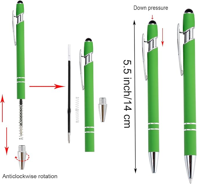 PASISIBICK 12 Pieces Green Ballpoint Pen - Image 6