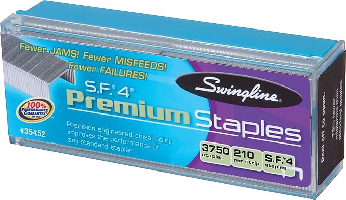 Swingline Staples, S.F. 4, 1/4" Length, 1 Pack by Swingline