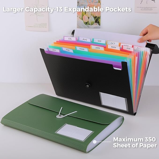 SKYDUE Expanding File Folder, Accordion File Organizer - Image 2