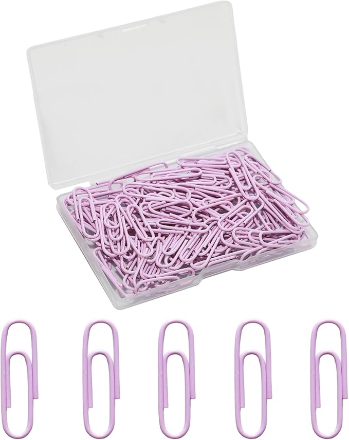 100 Pcs Purple Paper Clips, 1.1 Inch Colorful Paperclips | Vinyl Coated by Unknown