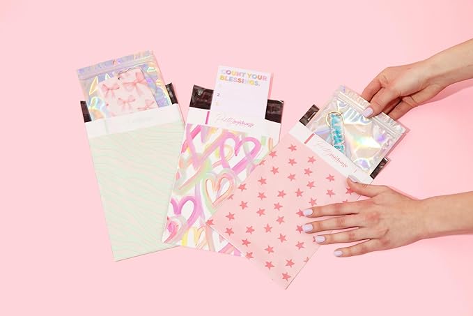 Pretty Package Store Poly Mailer 6x9, 100 Pack, Happy Hearts | Heavy Duty - Image 7
