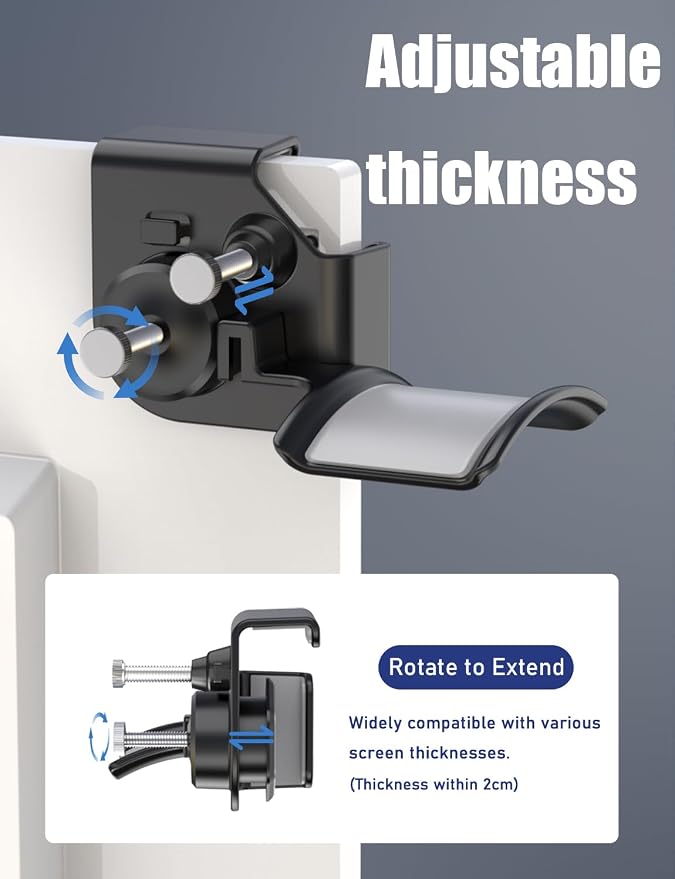2-Pack Monitor Stand for Headphones and Headsets, Clamp-On Adjustable Headset - Image 3
