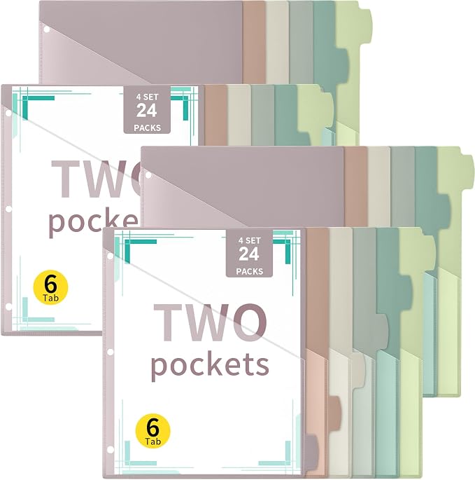 Epakh 24 Pcs Binder Dividers for 3 Rings Binders Index Dividers by Epakh