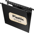 Plastic Hanging File Folder Letter Size, 12 Pack Reinforced Heavy Duty Hanging by NORDUN