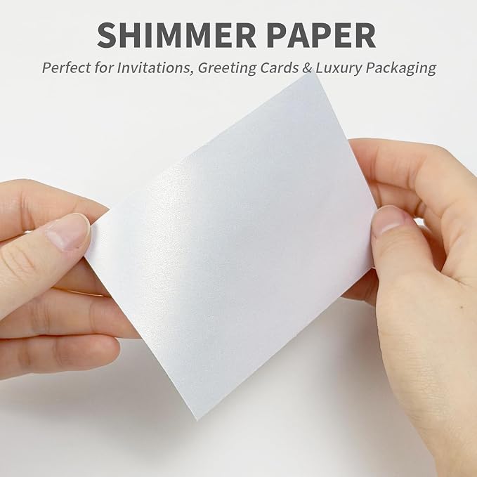 100 Pack Mini Pearl White Envelopes, 4 x 2.75" Shimmer Gift Card Envelopes - Image 4