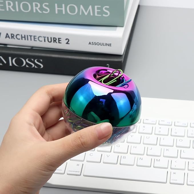 Rainbow Paper Clips Holder Medium Holographic Paper Clip Dispensers 100pcs 28mm - Image 4