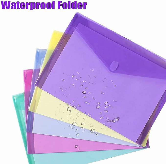 Sooez 6 Pack Plastic Envelopes File Folders, Plastic Folders - Image 2