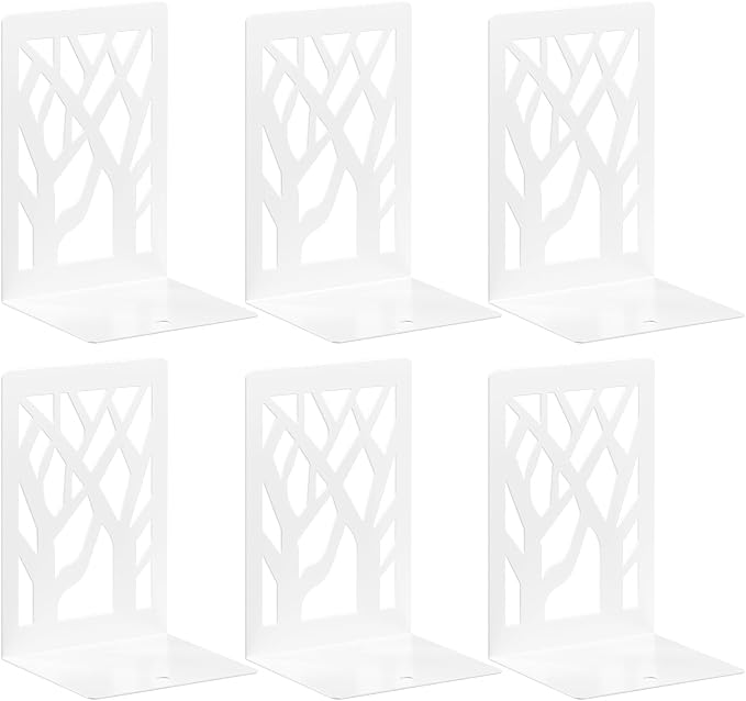 VFINE Withe Bookend 6-Piece, Tree Design Bookends by VFINE