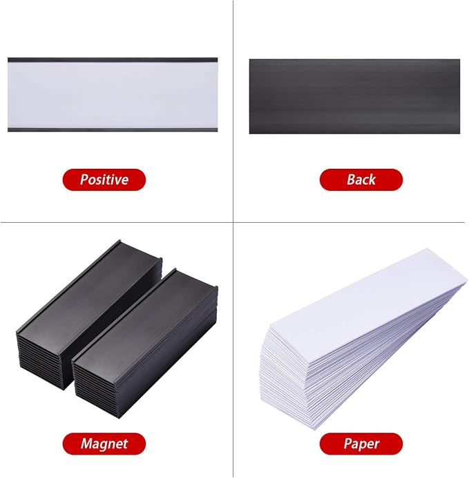 Magnetic Label Holders with Magnets Magnetic Data Card Holders with Clear - Image 5