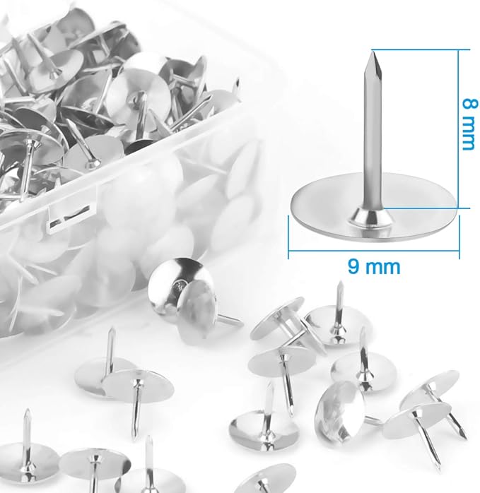 Thumb Tacks 500-count, 3/8-inch Steel Roundness Push Pins Office Tacks - Image 2