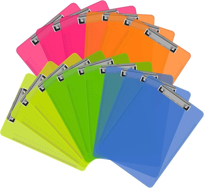 Clipboards, HERKKA 15 Pack Upgrade Plastic Clipboards Low Profile Clip Standard by HERKKA